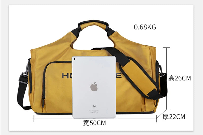 Bolsa deportiva de gimnasio para hombre, bolso de viaje para Fitness, bolsillo para zapatos, equipaje, bolso de mano impermeable, bolso de hombro para fin de semana al aire libre