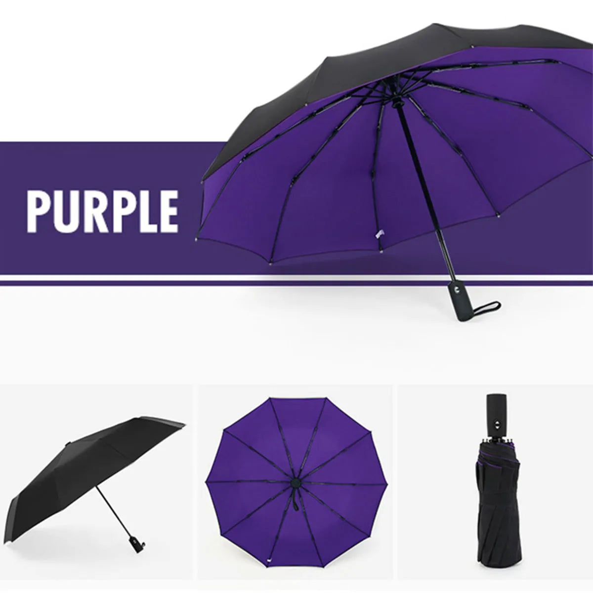 Heavy Duty Windproof Double Layer Fully Automatic Umbrella 