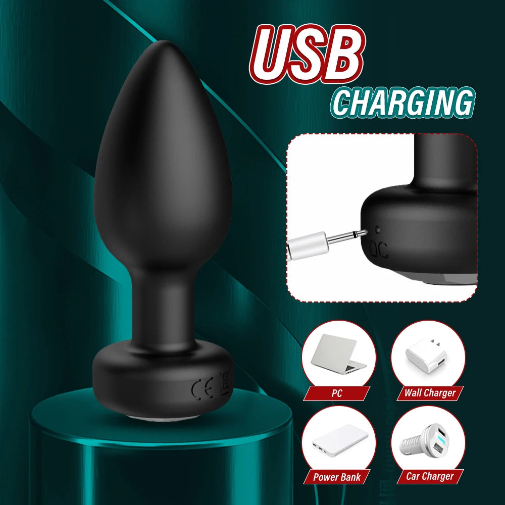 Wireless Remote Control Anal Plug Vibrator for Men Women 