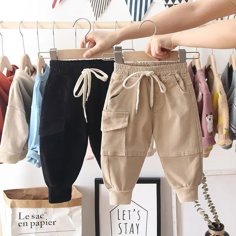 Pantalones Cargo de algodón para niños de 2 a 6 años, ropa deportiva informal