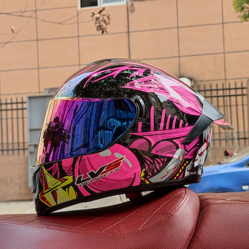 Motorcycle helmets for men and women, double lens locomotive helmets, helmets 