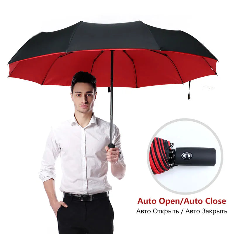 Heavy Duty Windproof Double Layer Fully Automatic Umbrella 