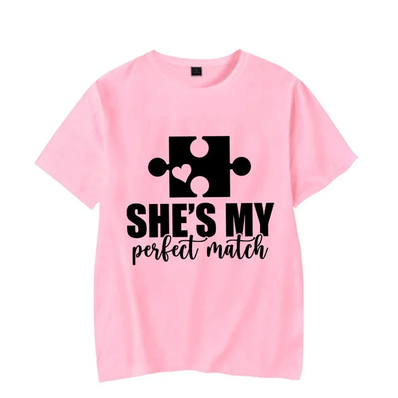 "She's My Perfect Match" Unisex T-Shirt, Short Sleeve T-Shirt 