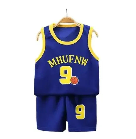 Boys sleeveless basketball jersey sets shorts p 