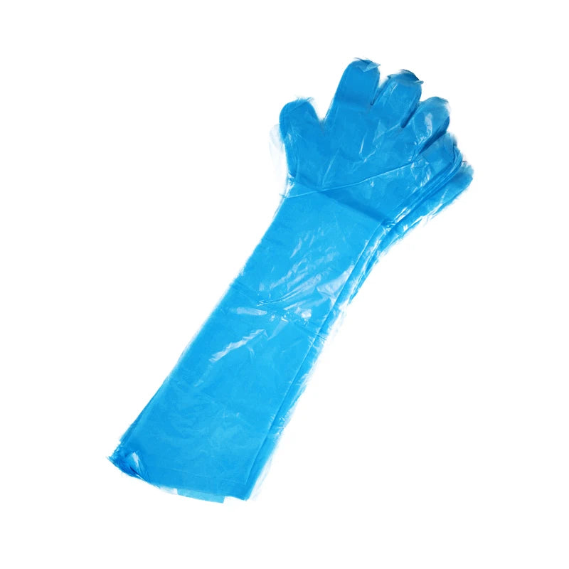 50 piezas Guantes largos de brazo Rectal para inseminación veterinaria, desechables, 50 p