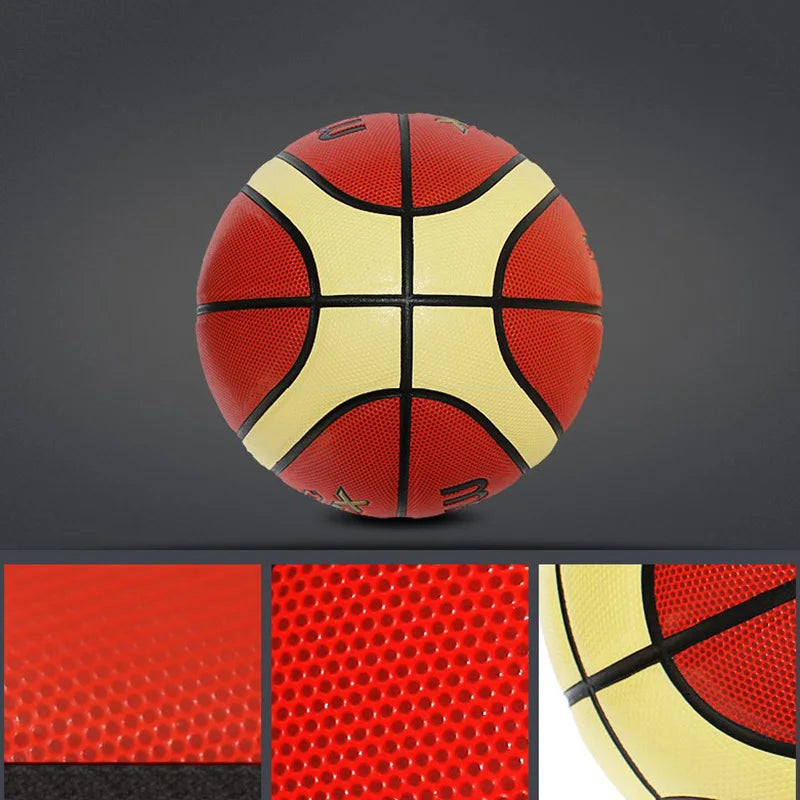 Molten-pelota de Baloncesto XJ1000 para hombre y mujer, Balón de cuero sintético para entrenamiento de partido en interiores y exteriores, tamaño oficial 7/6/5