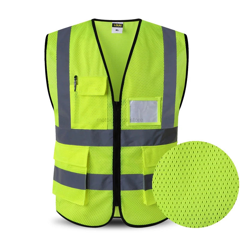 Chaleco de seguridad de malla para hombres, chaleco reflectante para motocicleta