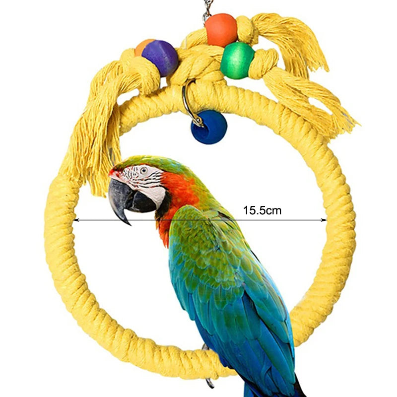 Juguete para masticar loros, cuerda de algodón, puente para morder, rasgado, ca