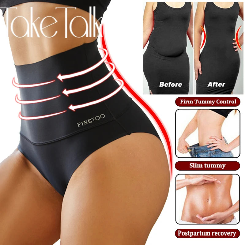 3PCS/Set Women's High Waist Seamless Shapewear Suit Ice Silk Control B 