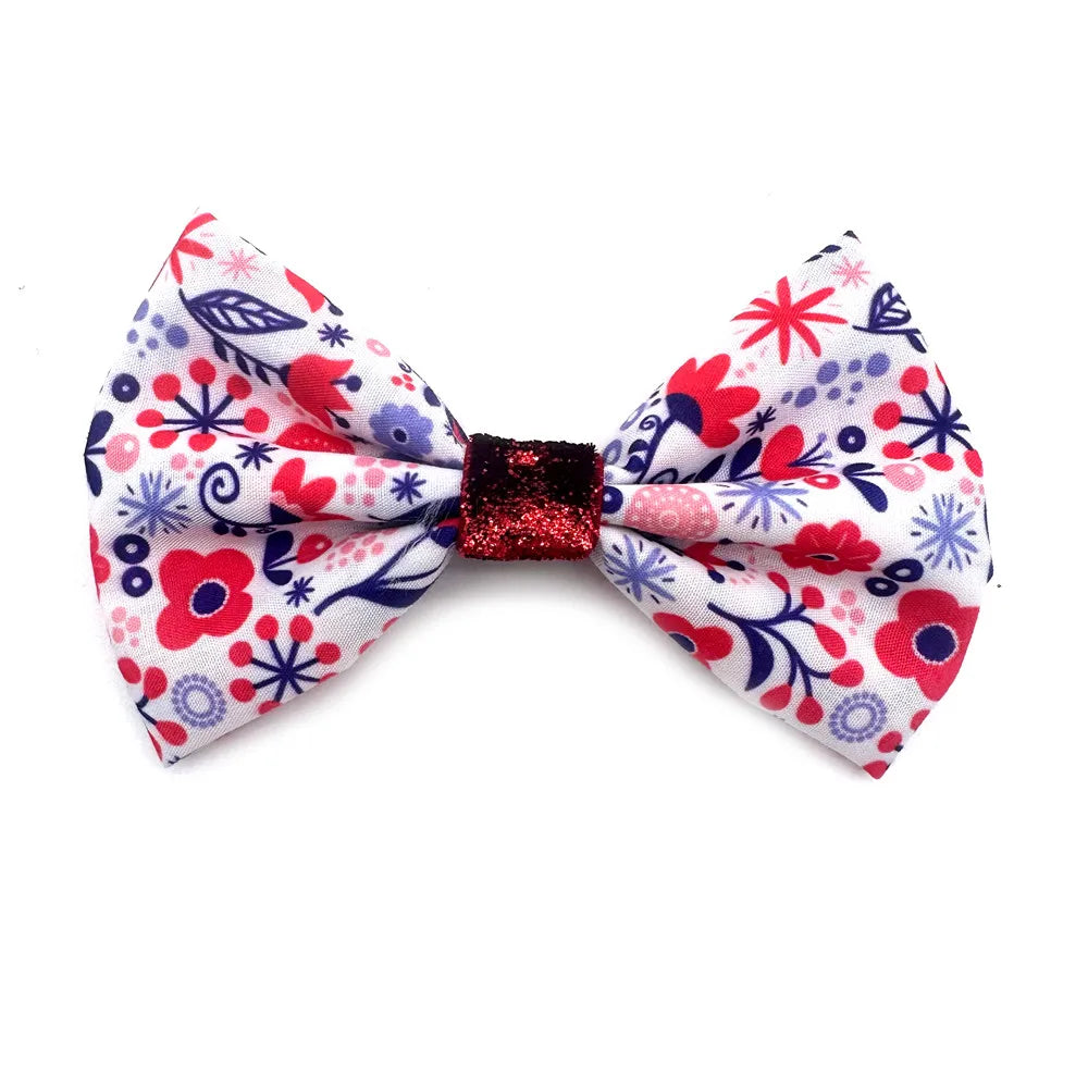 50/100 Pcs Pet Collar Bow Slip-On Dog Bows 4th of July sum 