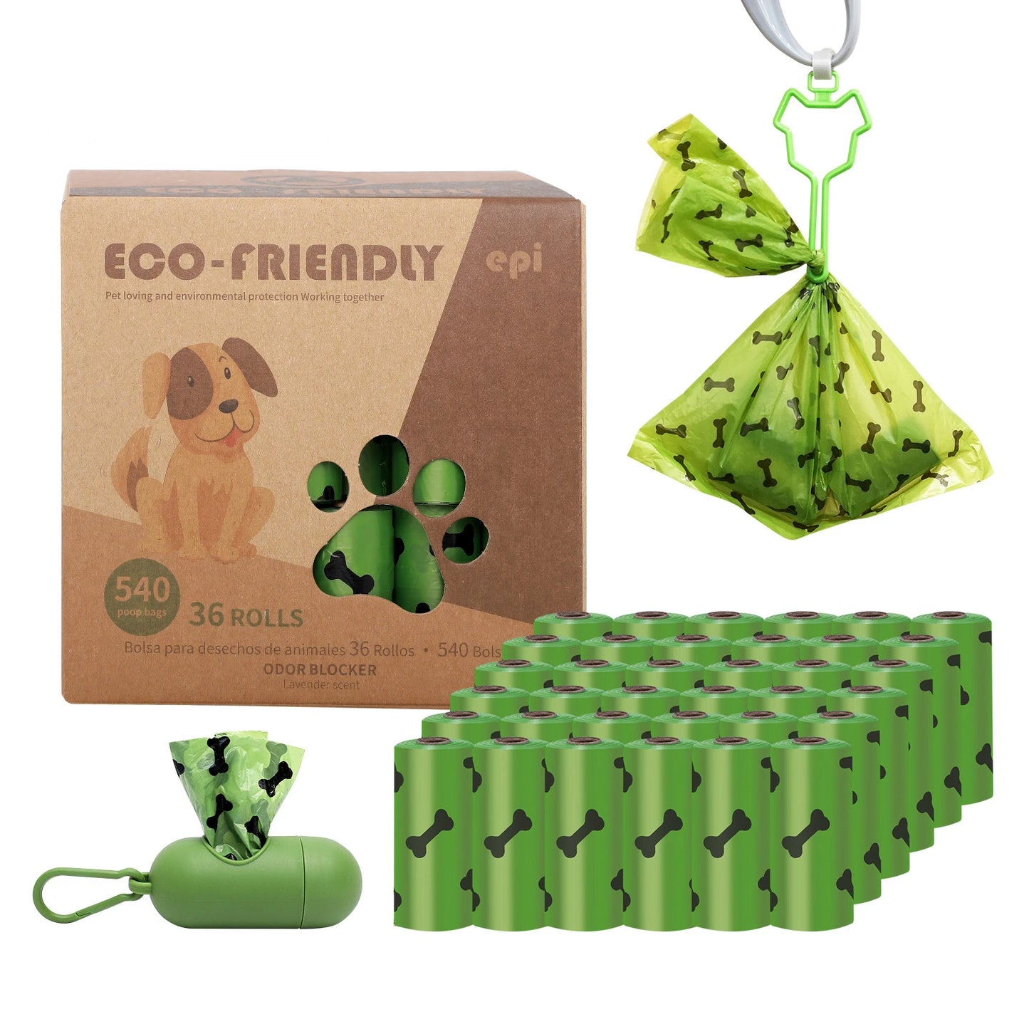 EPI Biodegradable Pet Garbage Bag Dog Poop Bags Disp 