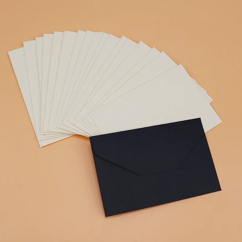 Classic Black and White Mini Kraft Paper Window Envelopes Wedding Envelopes 