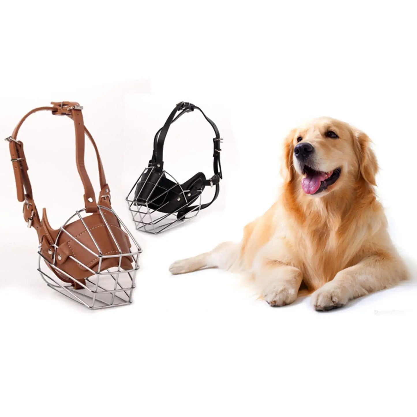 Pet Muzzle Adjustable Straps Anti-bite Cage Mouth Cover Su 