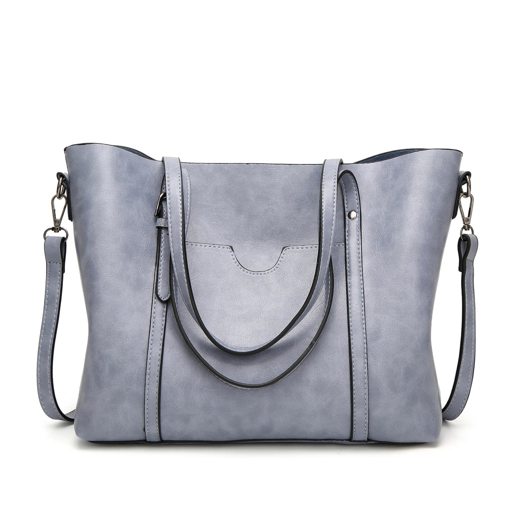 Bolsos de hombro de cuero con cera de aceite para mujer, bolso cruzado Vintage,