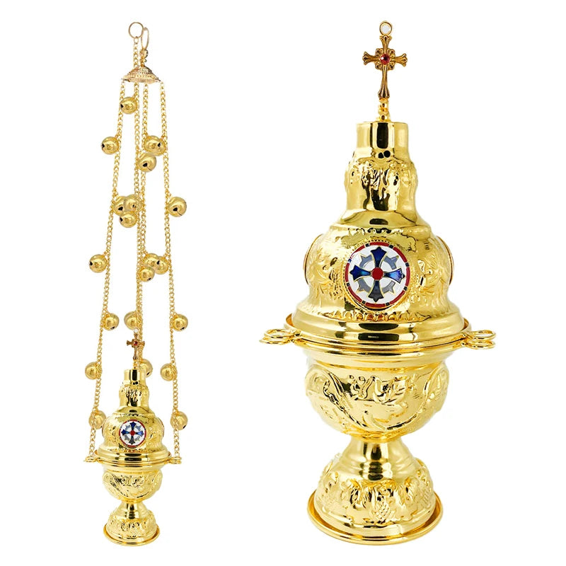 Orthodox Church incense burner, liturgical censer items 