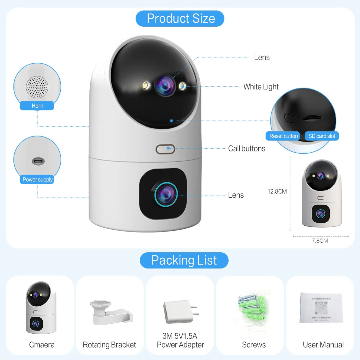 JOOAN-cámara de vigilancia IP PTZ 4K 5G Wifi, lente Dual, pantalla Dual, seguim