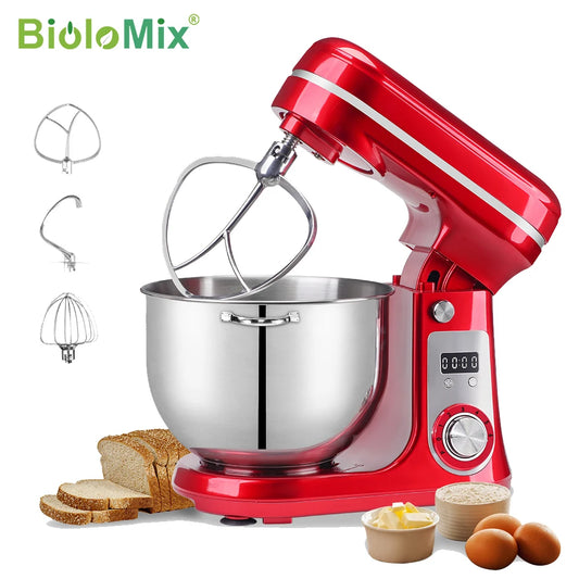 BioloMix-batidora con soporte para alimentos de cocina, batidora con Motor silencioso, batidor de huevos de crema, amasadora de masa de látigo, 6 velocidades, 1200 W, 6 L, CC