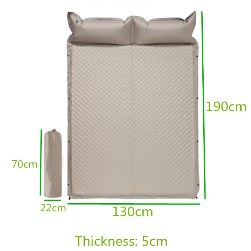 Colchoneta inflable para acampar, colchón de autoinflado, grueso, empalmado, ti