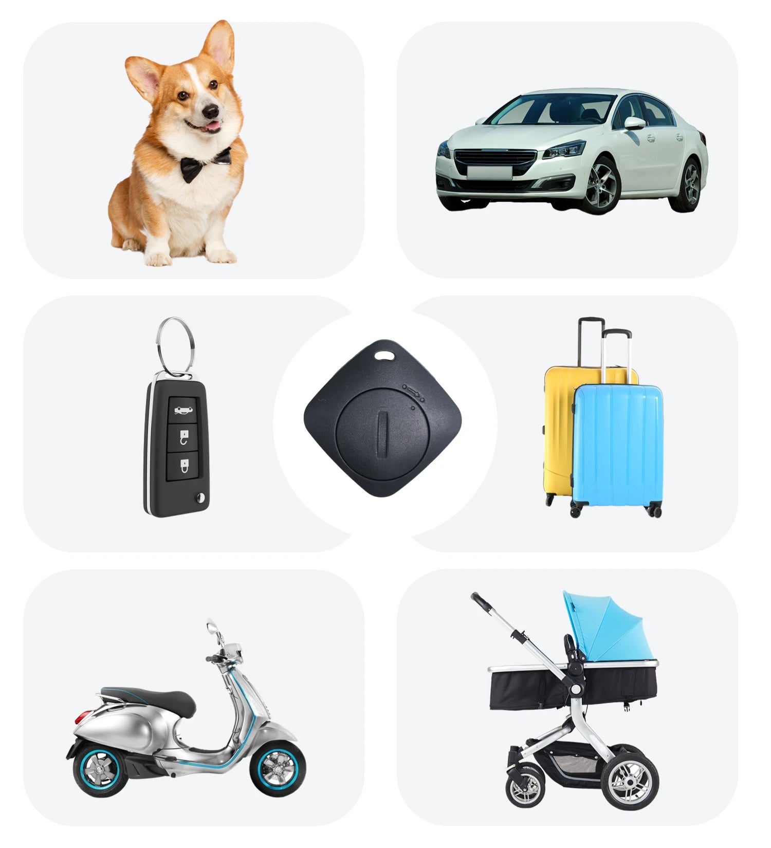 Rastreador GPS para mascotas compatible con Bluetooth, Etiqueta inteligente Global, Mini dispositivo antipérdida, billetera para niños, perro, gato, buscador de llaves solo para aplicación IOS