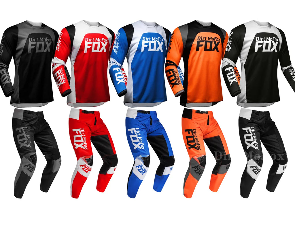 Dirt MoFox Motocross Racing Clothing Set Motorcycle Jersey and Pants 