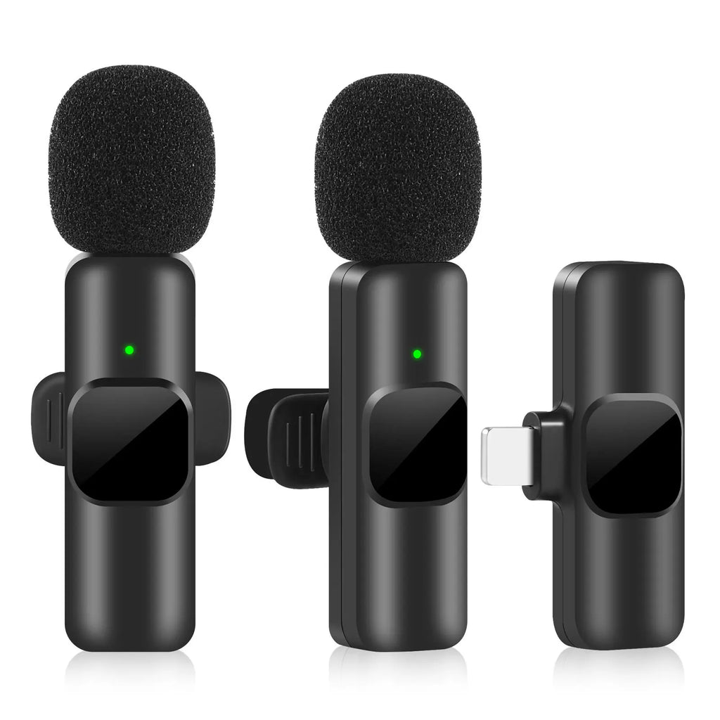 Micrófono Lavalier inalámbrico portátil, minimicrófono de grabación de Audio y vídeo para iPhone, Android, transmisión en vivo, videojuegos, teléfono