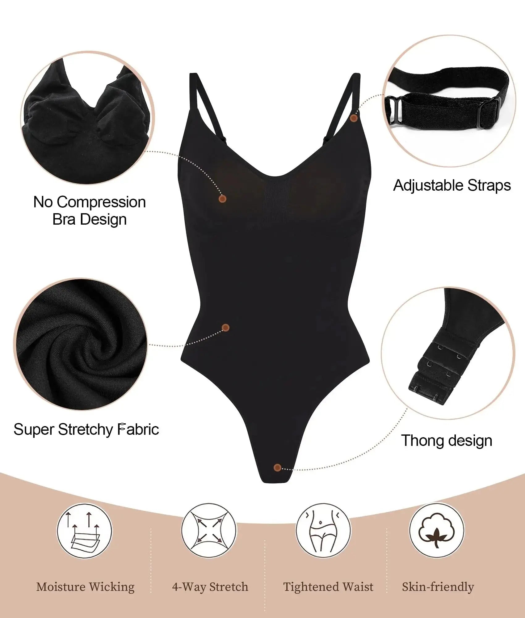 Body Original de alta elasticidad para mujer, ropa moldeadora de barriga, Tanga
