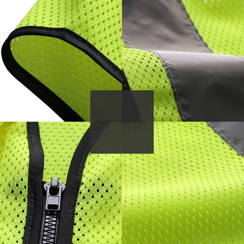 Chaleco de seguridad de malla para hombres, chaleco reflectante para motocicleta