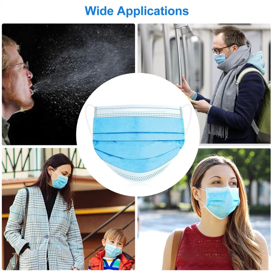 Adult Surgical Masks 3 Layers Protective Filter Mask 