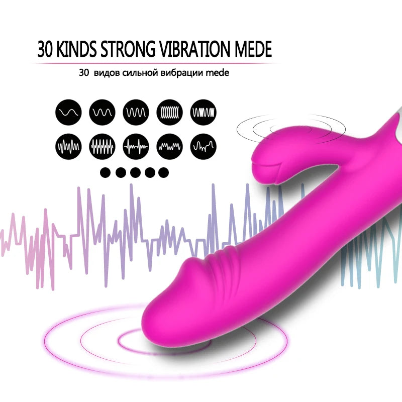 30 Speed ​​Dual Motor Rabbit Vibrator Silicone Sex Toy for Women 