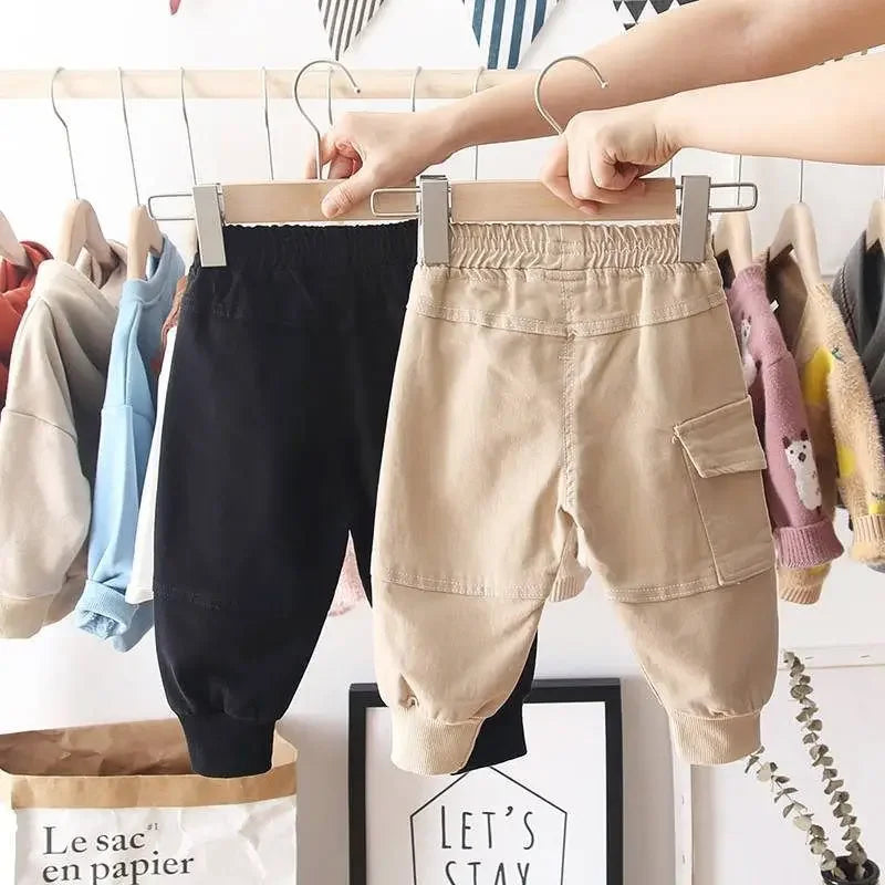 Pantalones Cargo de algodón para niños de 2 a 6 años, ropa deportiva informal