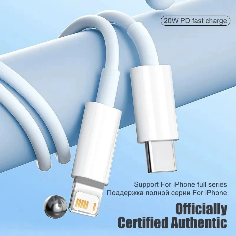Cable de carga rápida para teléfono móvil APPLE, accesorio de carga rápida PD de 20W para iPhone 13, 12, 11, 14 Pro Max, Mini USB C, 8 Plus, XS, iPad