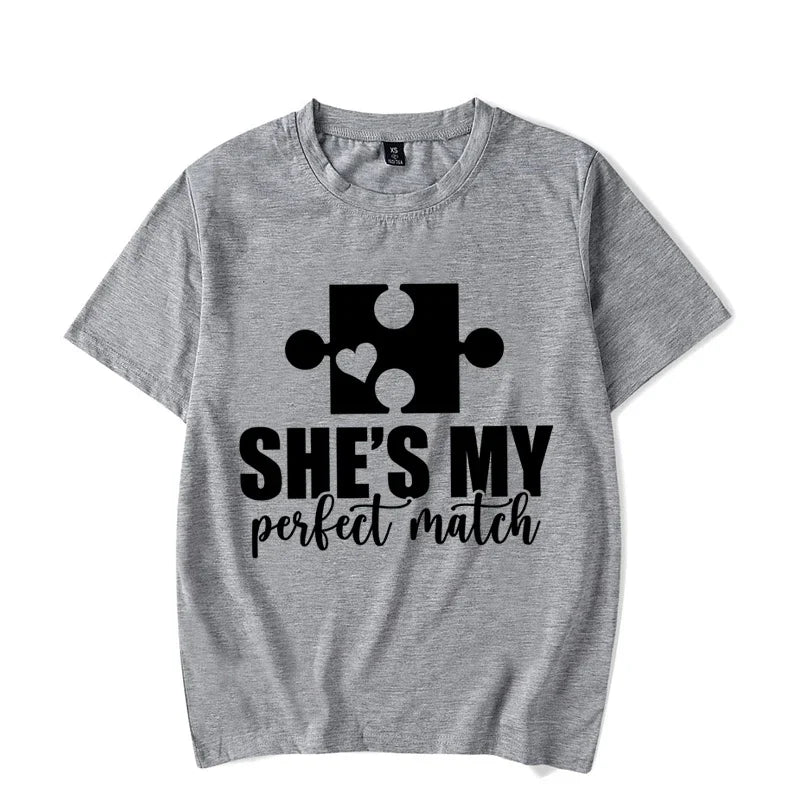 "She's My Perfect Match" Unisex T-Shirt, Short Sleeve T-Shirt 