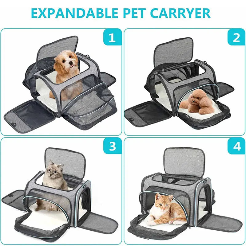 Mochila DE Transporte portátil para mascotas, bolso de hombro plegable transpirable, bolsas de transporte para gatos y perros, bolso de viaje para mascotas, bolsa de transporte