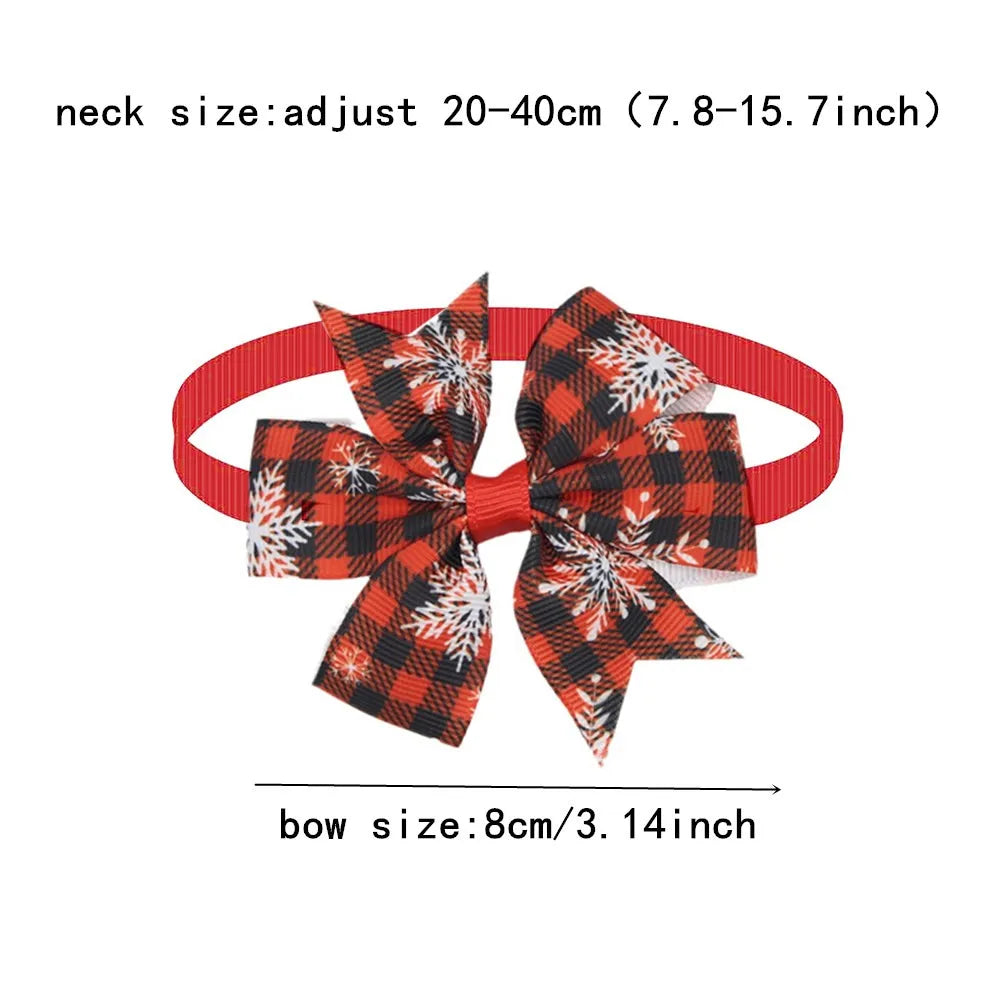 50 pieces. Winter Style Small Dog Accessories Cute Snowflake Pet Cat Bows for Dogs