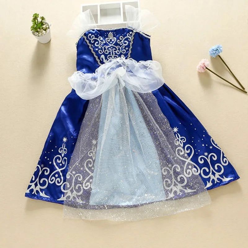 Girls Princess Dress Cinderella Snow White Aurora So Costume 