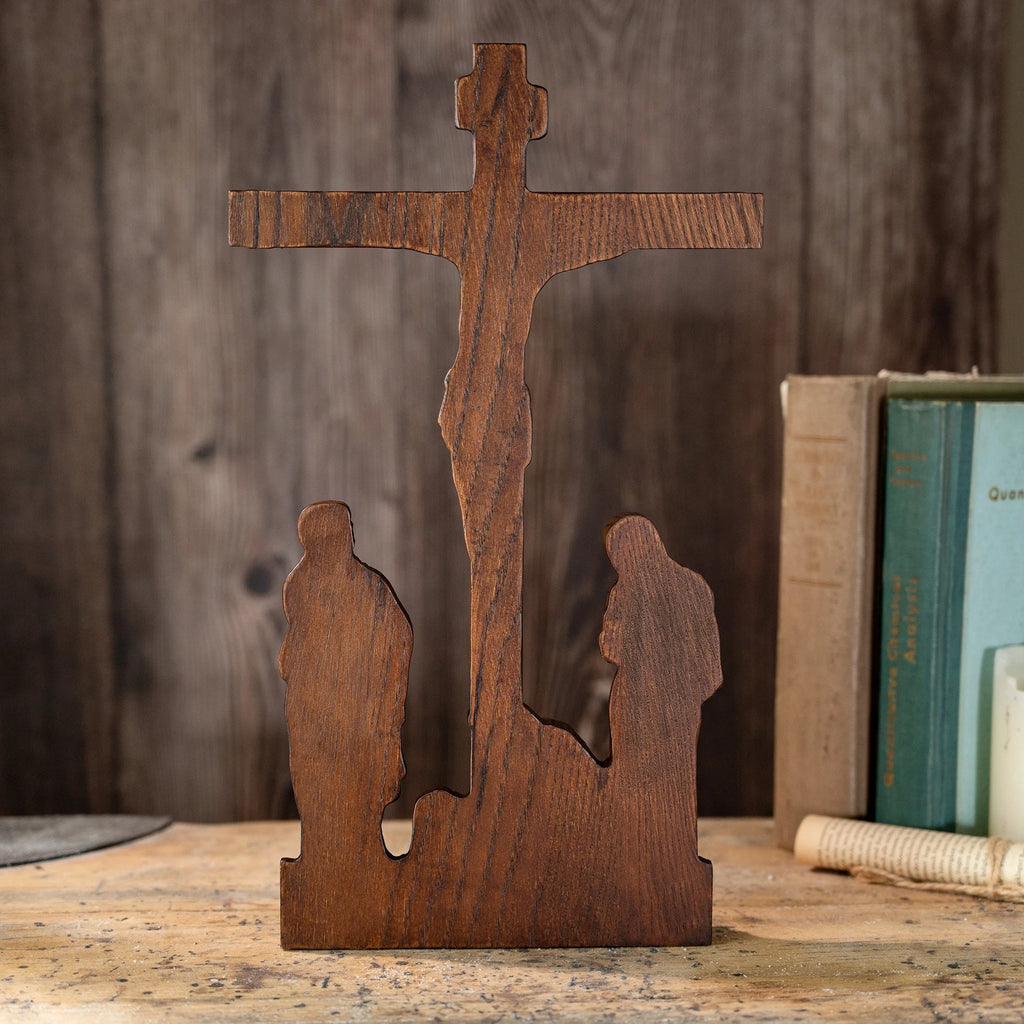 Escena católica de Jesús y crucifijo, adornos, Jesús fue crucificado, decorac