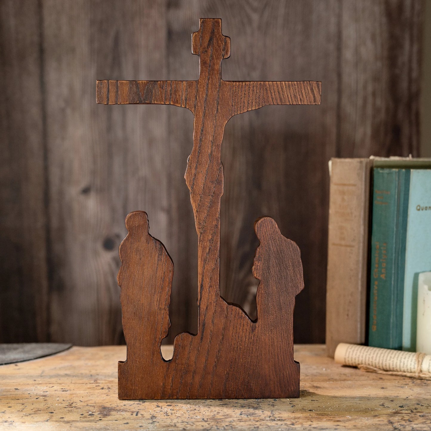 Catholic scene of Jesus and crucifix, ornaments, Jesus was crucified, decoration 