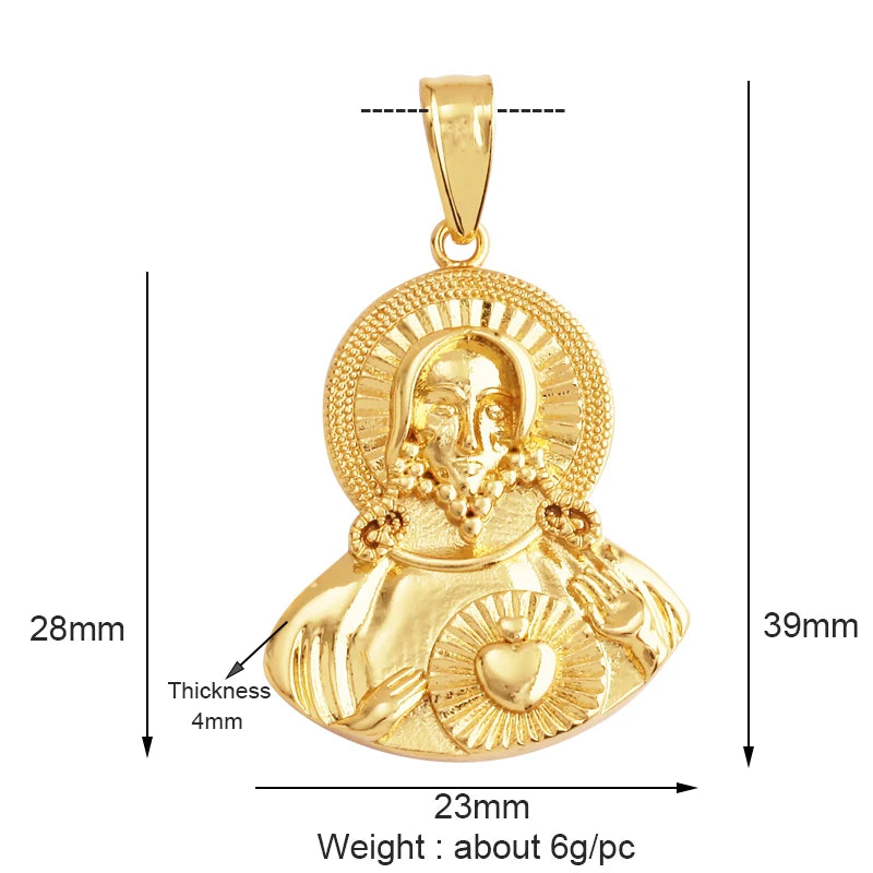 Religious Guardian Angel Jesus Pendant Love Heart Pendant 