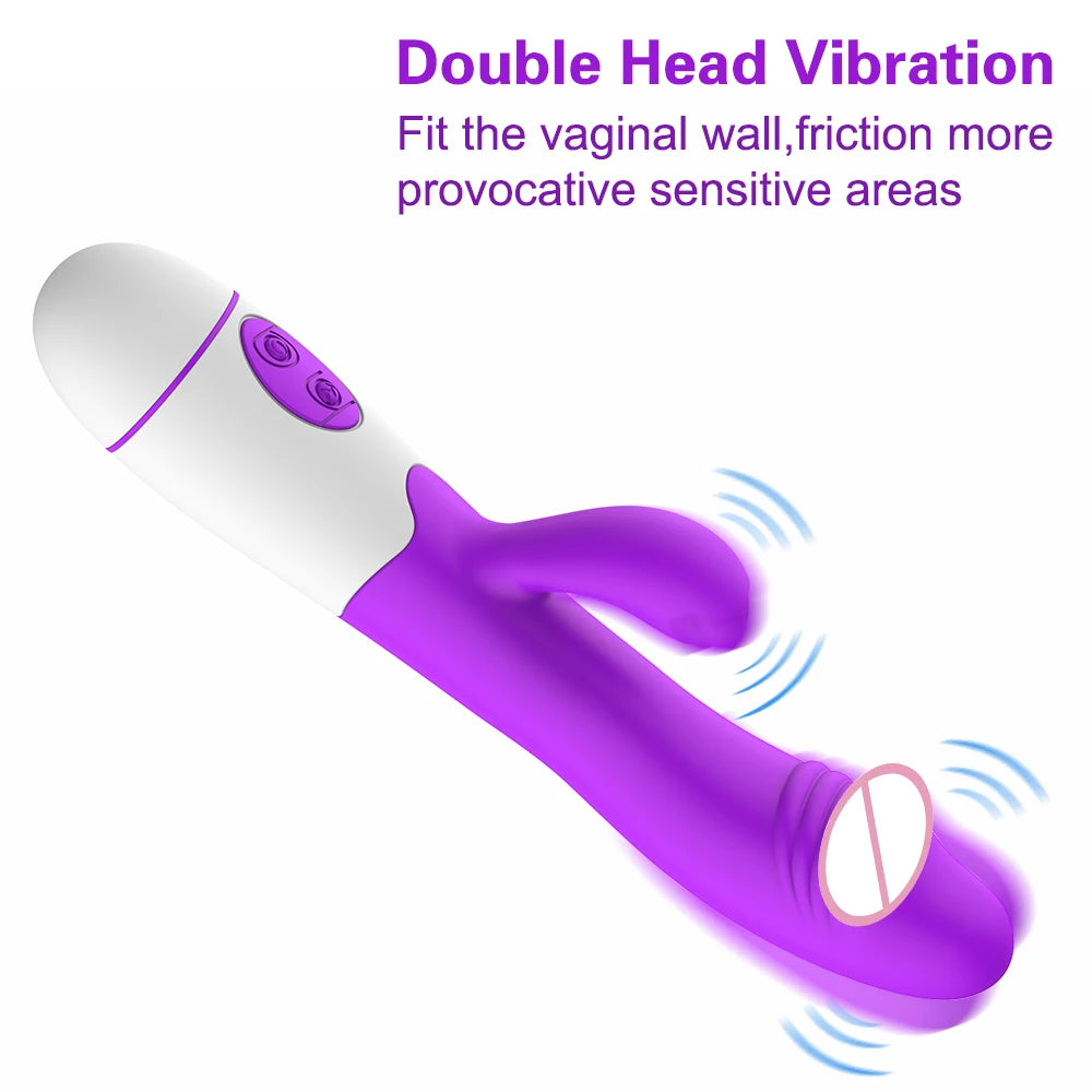 30 Speed ​​Dual Motor Rabbit Vibrator Silicone Sex Toy for Women 