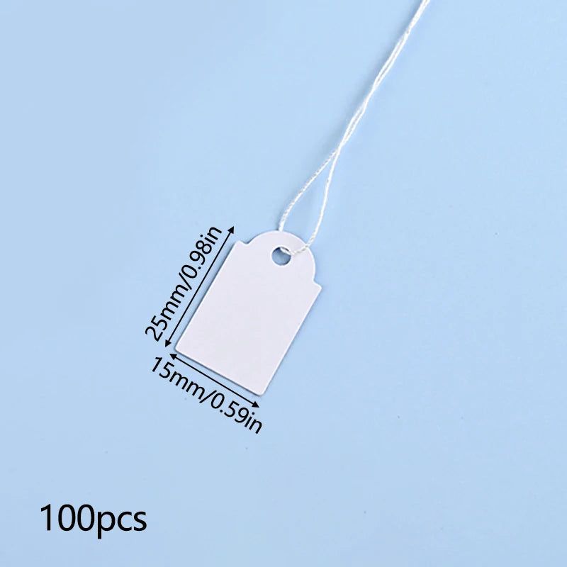 Blank Square Tags with String, Universal Kraft Paper Cards for
