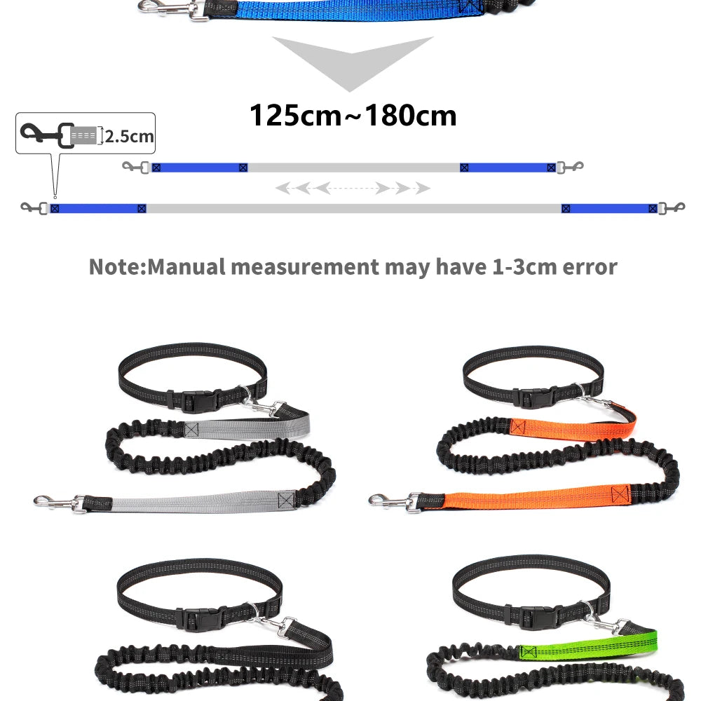 Dog Leash for Walking Running Jogging Adjustable Waist Belt C 