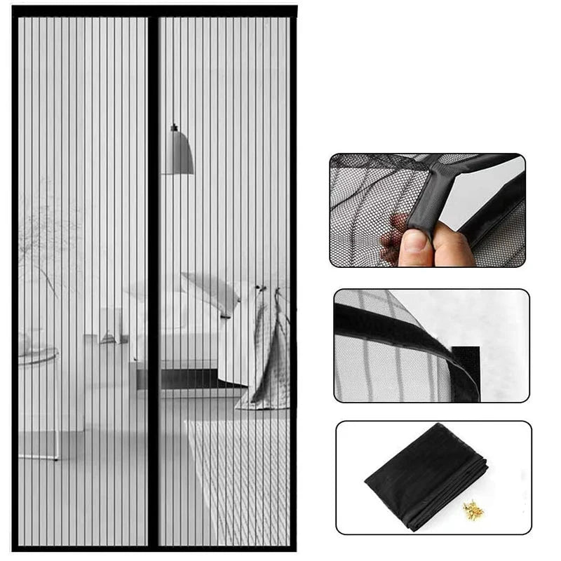 Magnetic Mosquito Screen Door Anti-Insect Partition Mesh Self Closing