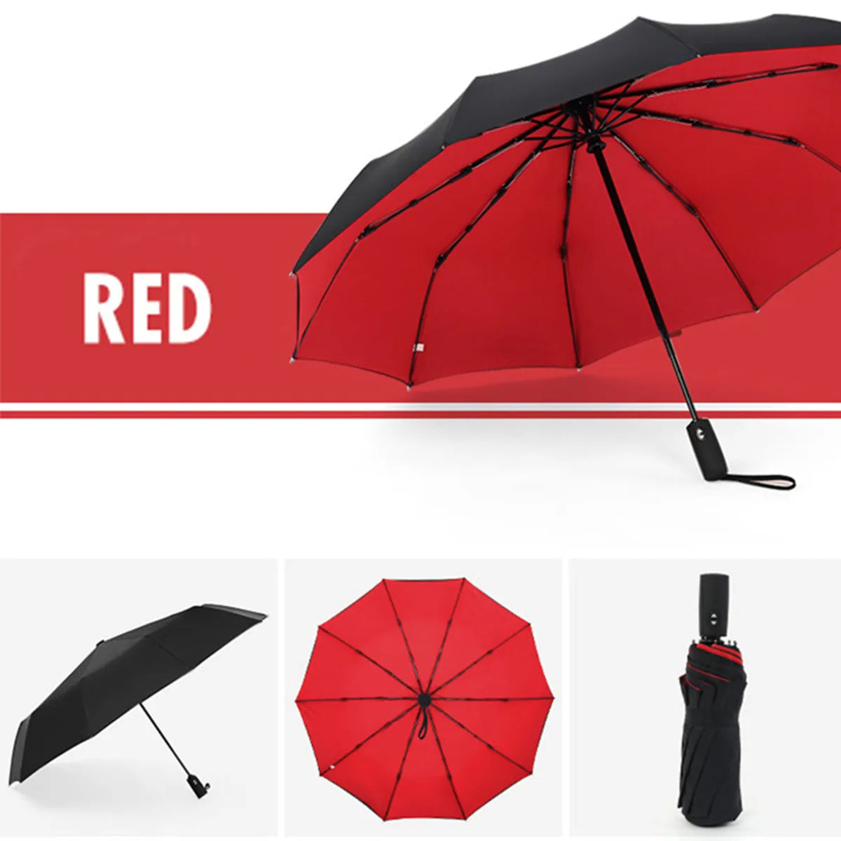 Heavy Duty Windproof Double Layer Fully Automatic Umbrella 