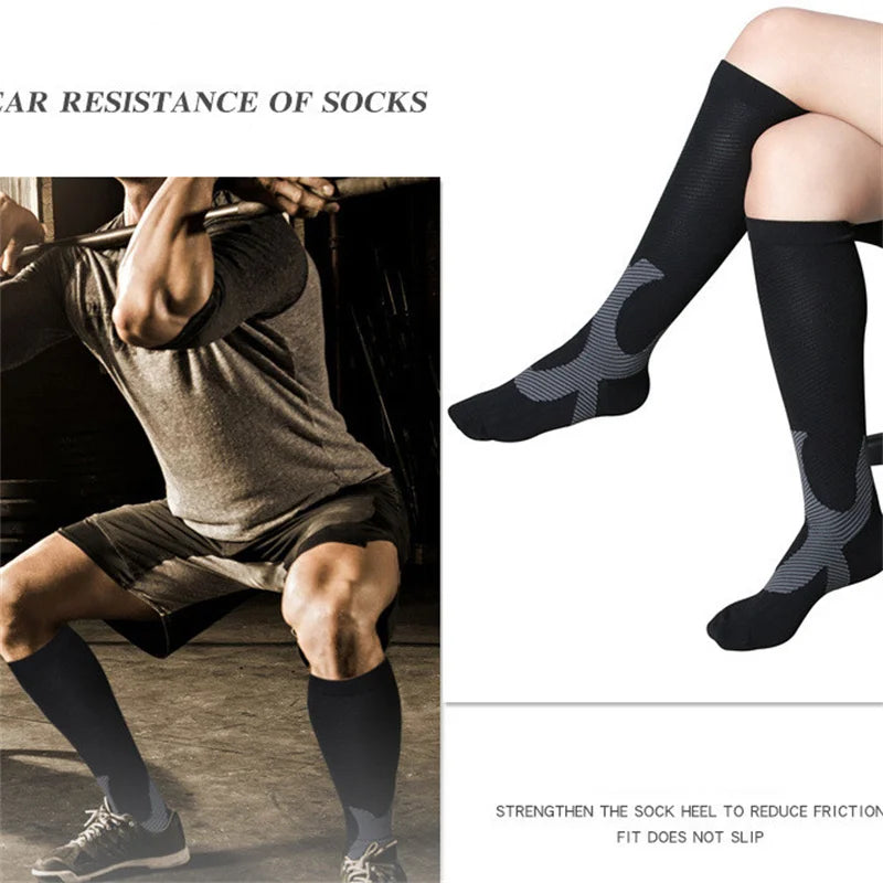 Running Compression Stockings Marathon Hiking Sports Socks 