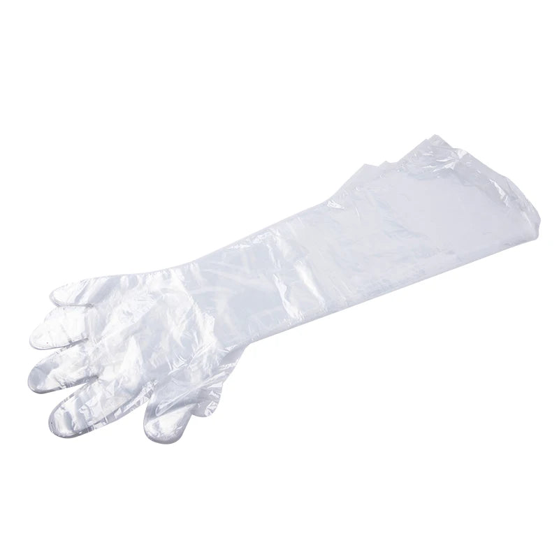 50 piezas Guantes largos de brazo Rectal para inseminación veterinaria, desechables, 50 p