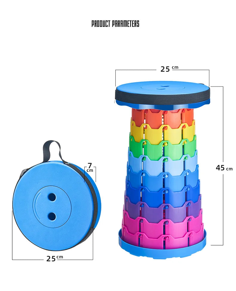 Silla de plástico retráctil portátil, taburete plegable para cocina, comedor,