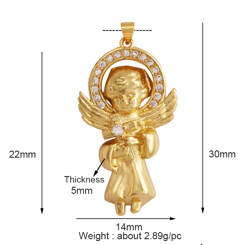 Religious Guardian Angel Jesus Pendant Love Heart Pendant 