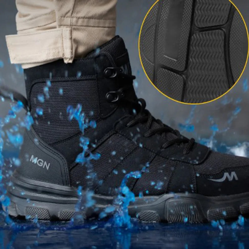 Botas de trabajo indestructibles, zapatos de seguridad con punta de acero, zapat