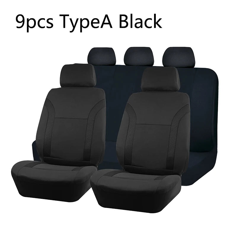 AUTO PLUS Juego de fundas de asiento de coche de poliéster, universales, deportivas, se ajustan a la mayoría de coches, de tela lisa, Bicolor, elegantes accesorios de coche, Protector de asiento