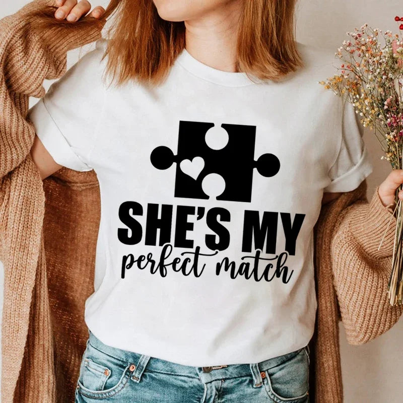 "She's My Perfect Match" Unisex T-Shirt, Short Sleeve T-Shirt 